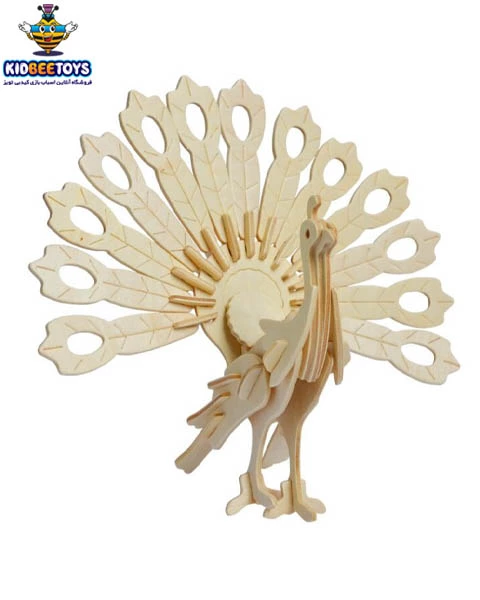 پازل چوبی سه بعدی طرح طاووس